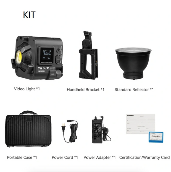 Освітлювач для студії Yongnuo YNLUX100 KIT 3200-5600K комплект з кейсом та блоком живлення STL-006 фото