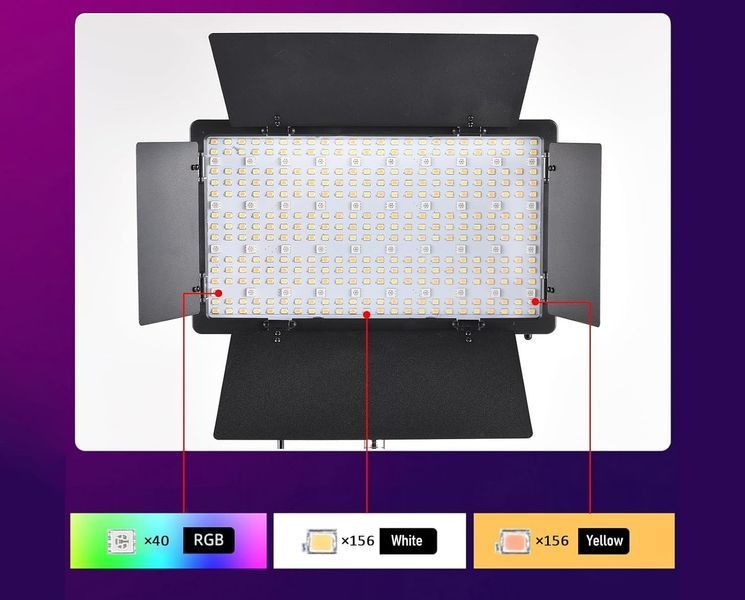 Професійне RGB світло для фото- та відеозйомки 600 LED із штативом VL-013 фото