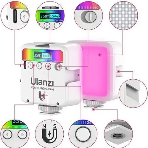 Накамерный RGB-свет Ulanzi VL49 в белом корпусе nl-ulnzi-vl49rgb фото