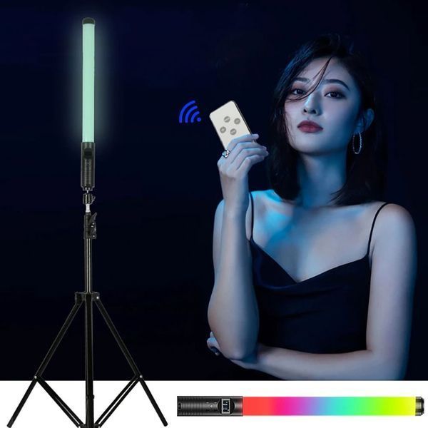 Портативний LED жезл H2 RGB, світлодіодна лампа для фотозйомки + штатив 2 м у подарунок LS-002 фото