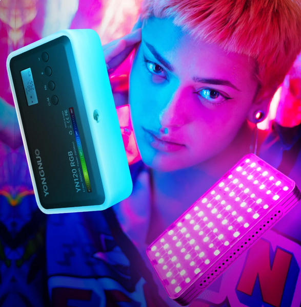 Компактне відеосвітло Yongnuo YN120 RGB із вбудованою батареєю 2500K-9900K NL-019 фото