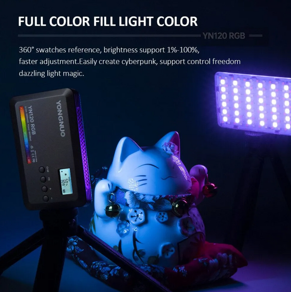 Компактне відеосвітло Yongnuo YN120 RGB із вбудованою батареєю 2500K-9900K NL-019 фото